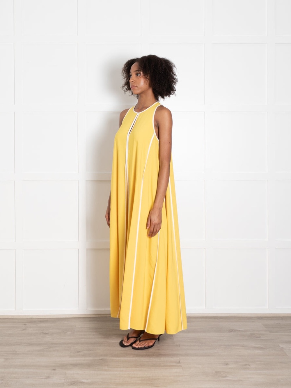 ME+EM Yellow Maxi Dress with White Piping - Picture 2 of 7
